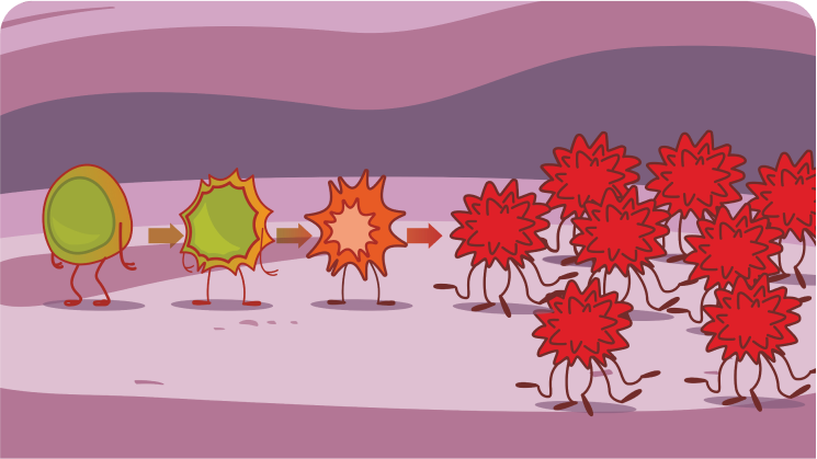 Role of Unhealthy cells in the body Illustration