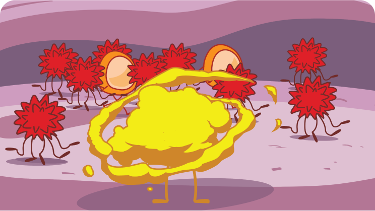 Role of Immune System with Fight Cancer Cells Illustration