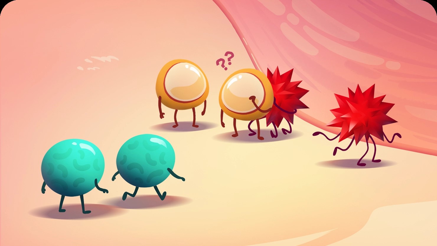 Role of Immune System with Fight Cancer Cells Illustration