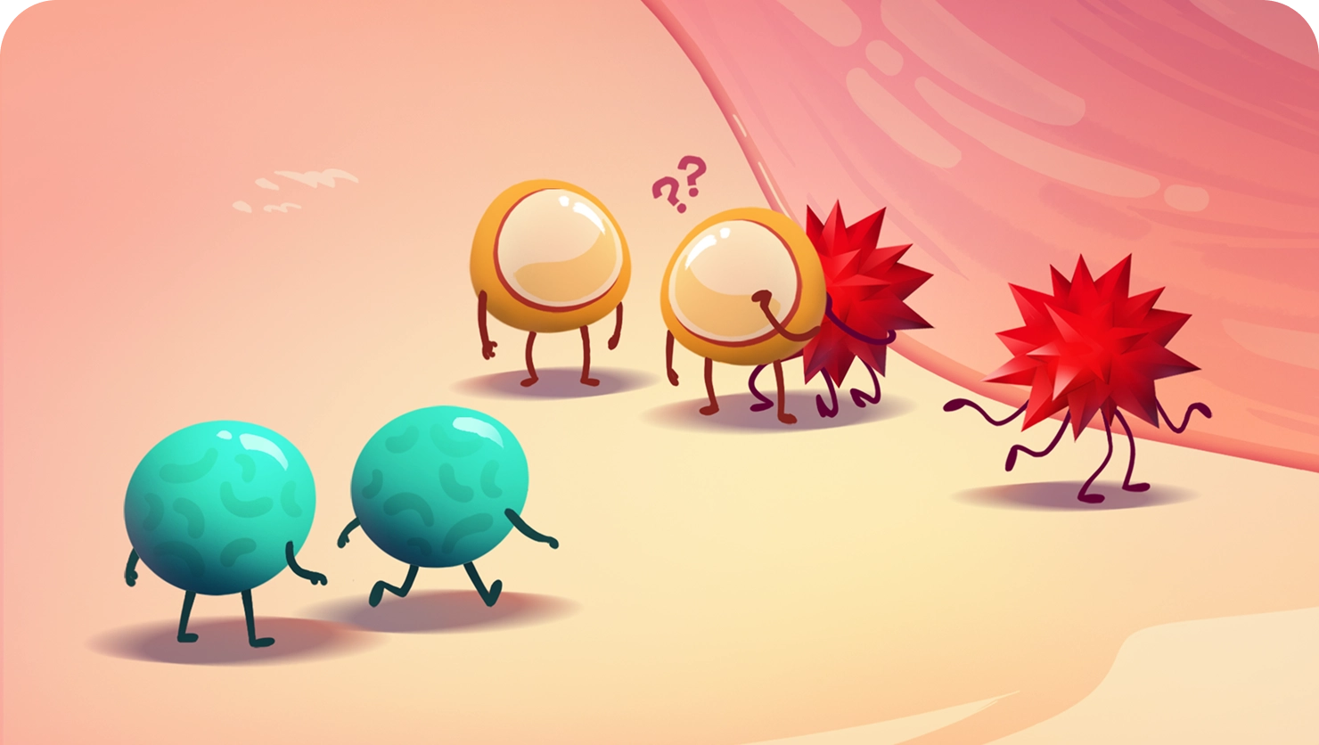 Immune Systems Role with Fighting Cancer Cells Illustration