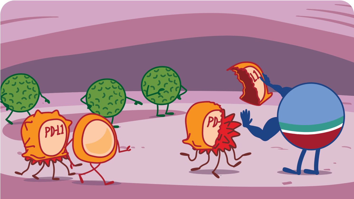 IMFINZI Blocking Cancer Cells Process Illustration